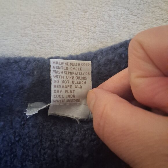 Bloomingdale's Studio Vintage Women's M Blue Boucle Knit Wool Blend Cardigan - Picture 7 of 11